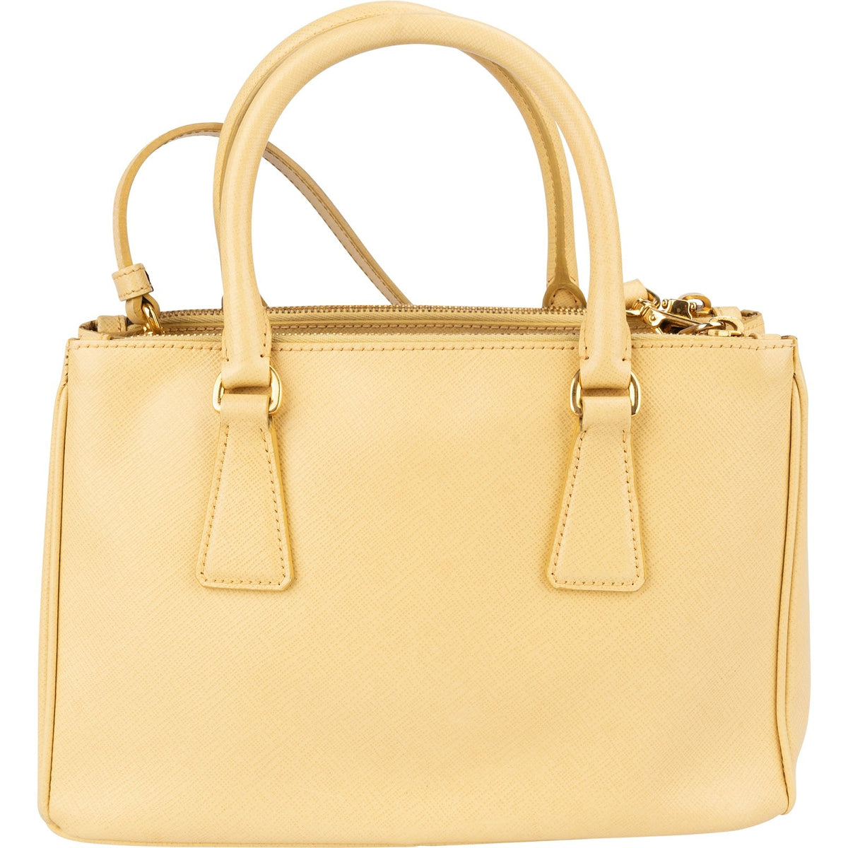 Prada Yellow Saffiano Leather Small Galleria Handbag