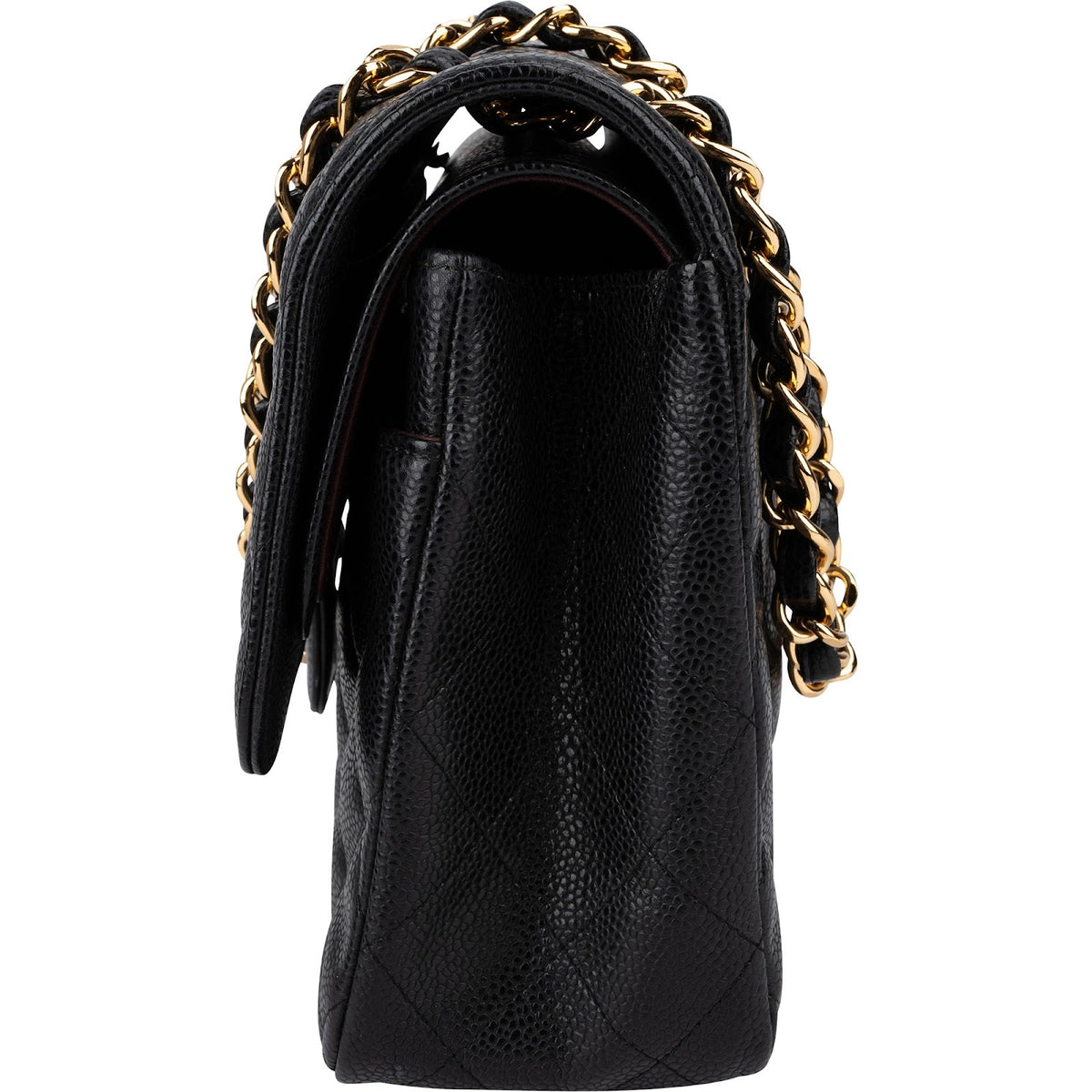 Chanel Quilted Caviar Leather Jumbo Double Flap Crossbody Bag