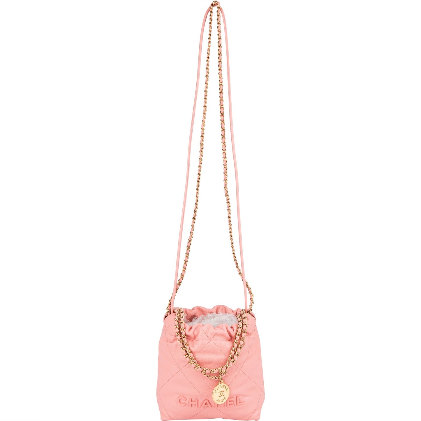 Chanel 22 Caviar Leather Small Drawstring Bag Handbag