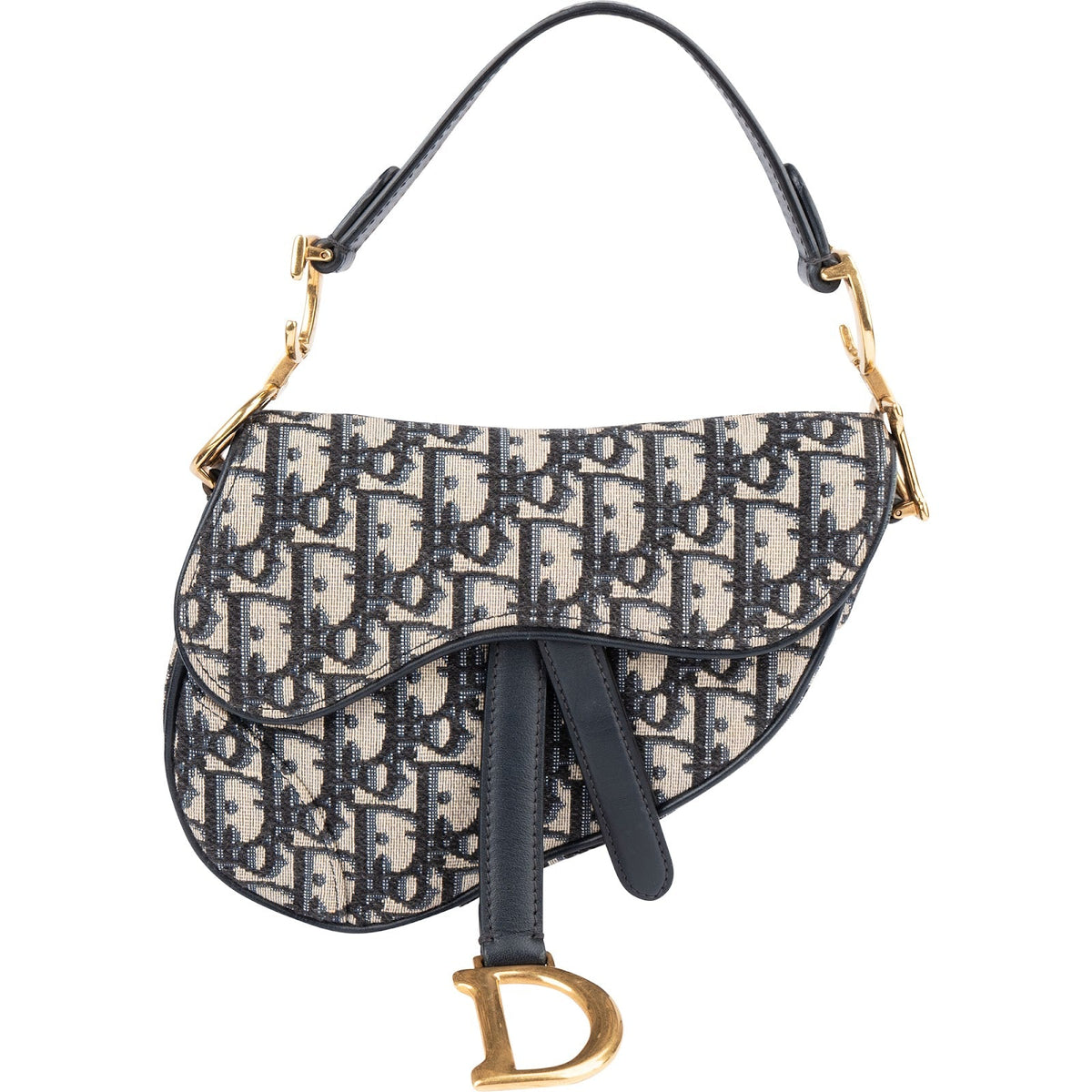 Christian Dior Oblique Trotter Monogram Canvas Mini Saddle Shoulder Bag