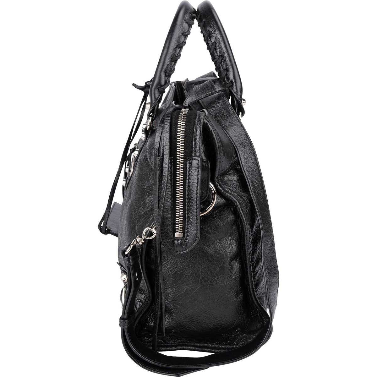 Balenciaga Black Arena Leather City Handbag