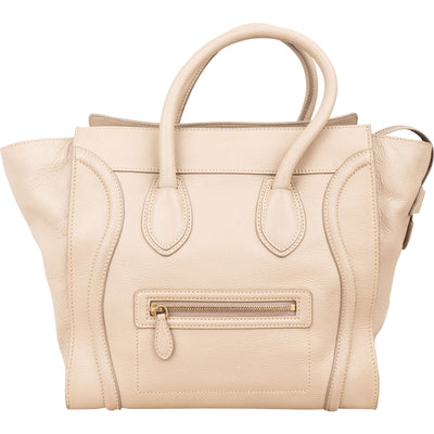 Céline Drummed Calfskin Large Luggage Handbag