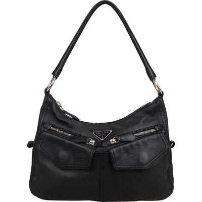 Prada Vitello Daino Leather Two Pocket Shoulder Bag
