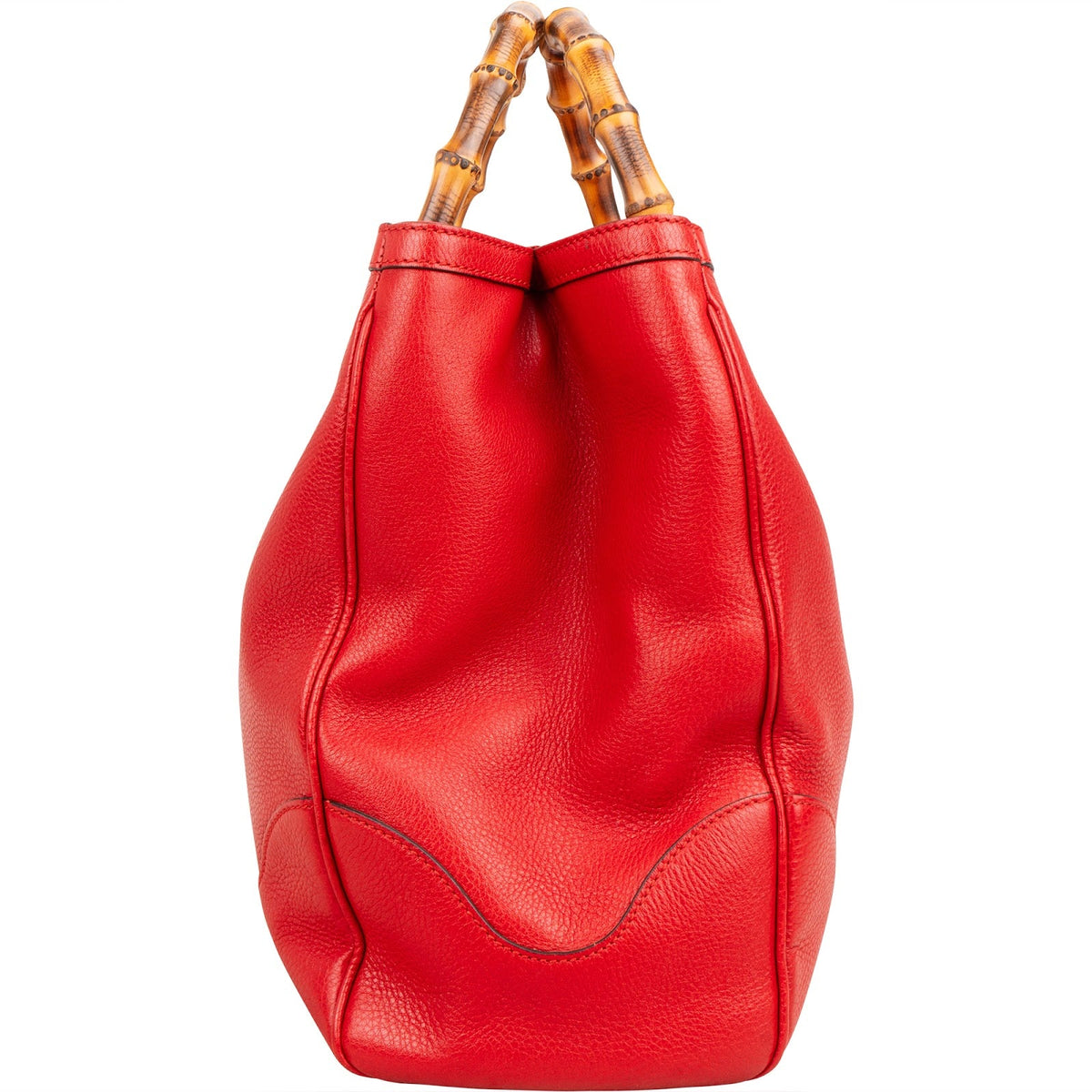 Gucci Bamboo Top Handle Large Tote aus rotem Leder – Ansicht 4