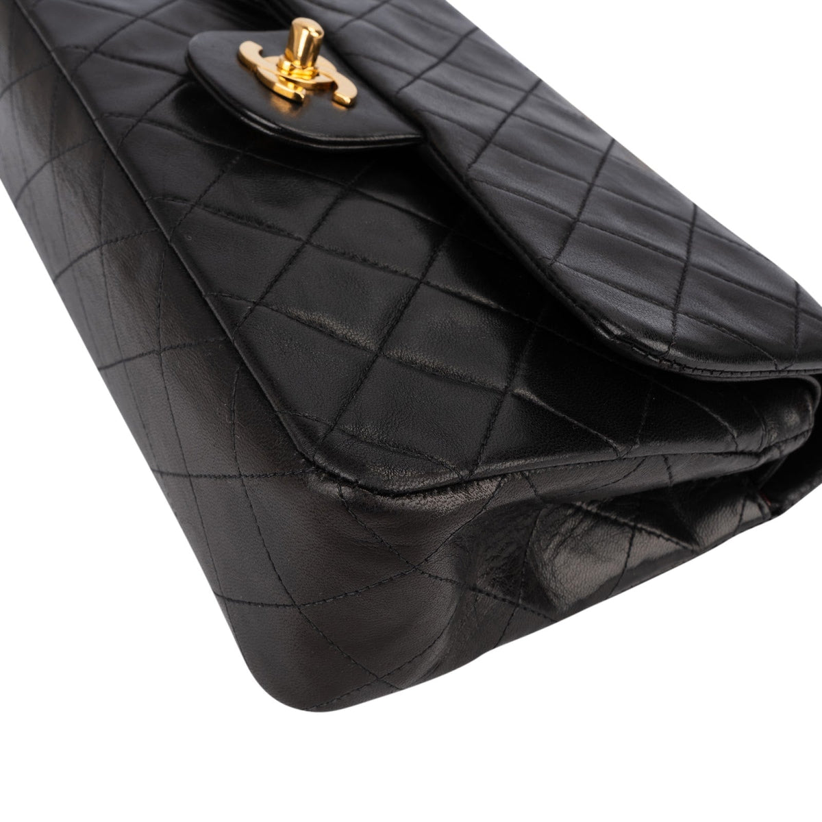 Chanel Quilted Lambskin 24K Gold Small Double Flap Shoulder Bag