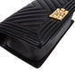 Chanel Quilted Chevron Boy Single Flap Crossbody Bag