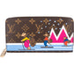 Louis Vuitton Monogram Canvas Illustre Xmas Skating Bears Mount Bleu Zippy Wallet