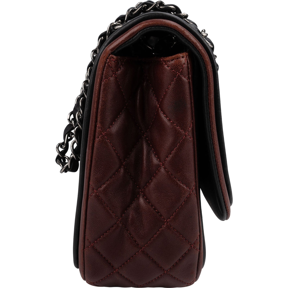 Chanel Quilted Lambskin Bicolor Jumbo Single Flap Shoulder Bag