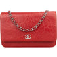 Chanel Leather Camellia Wallet On Chain Crossbody Bag