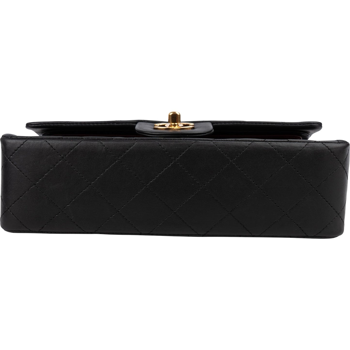 Chanel Quilted Lambskin Small 24K Gold Double Flap Shoulder Bag