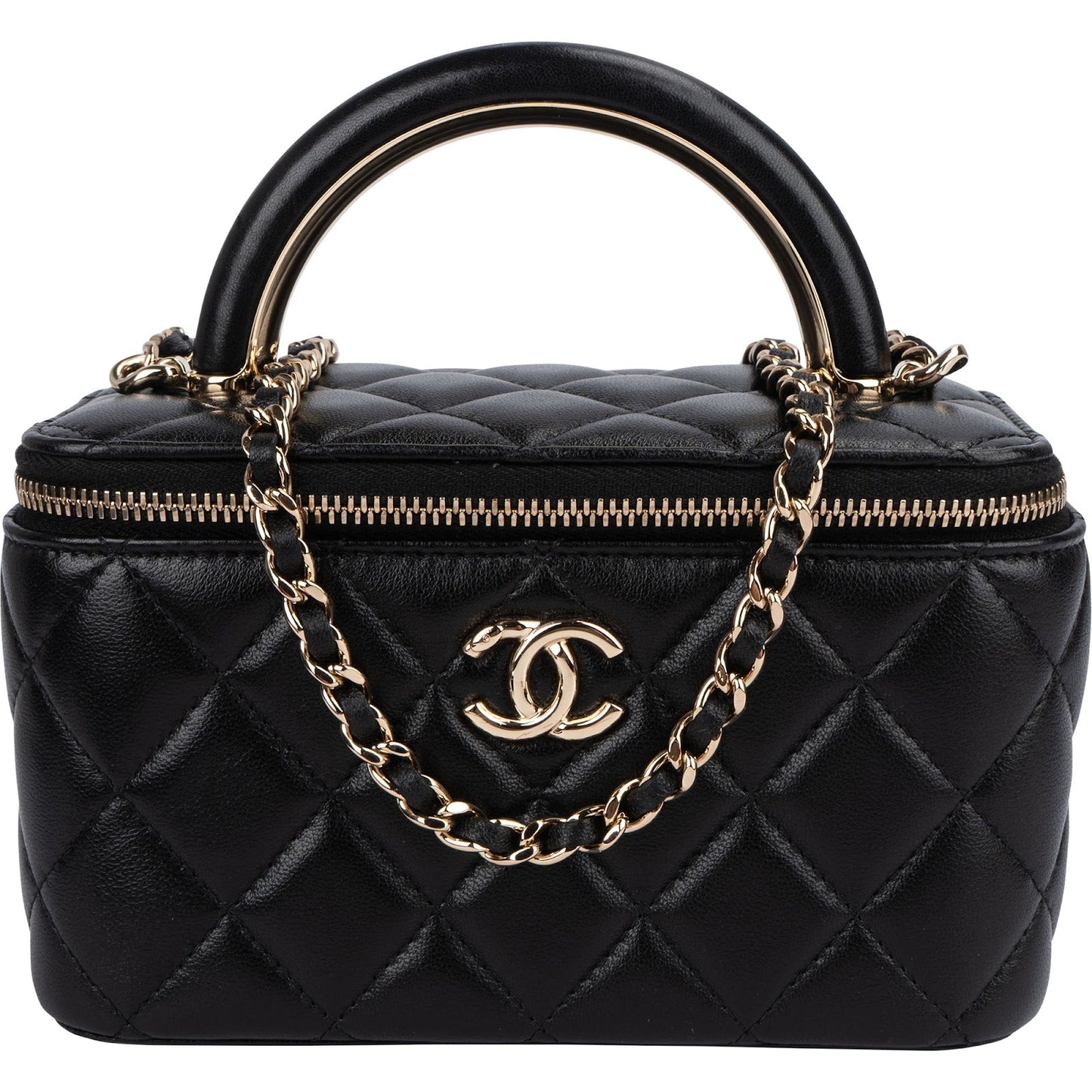 Chanel Quilted Lambskin Vanity Case Crossbody Handbag