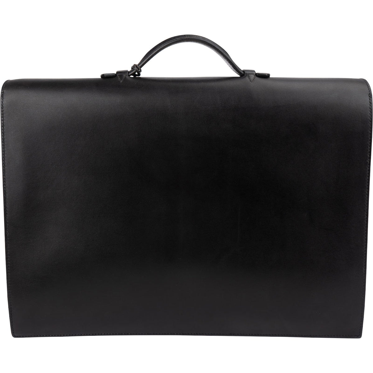Hermès Noir Box Calf Leather Sac à Dépêches Business Handbag