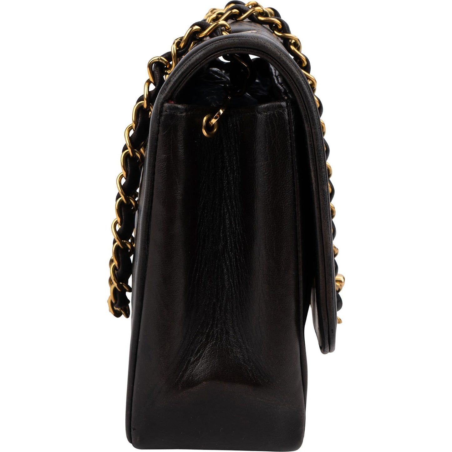 Chanel Quilted Lambskin 24K Gold Medium Diana Single Flap Crossbody Bag