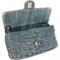 Chanel Denim Camellia Single Flap Crossbody Bag