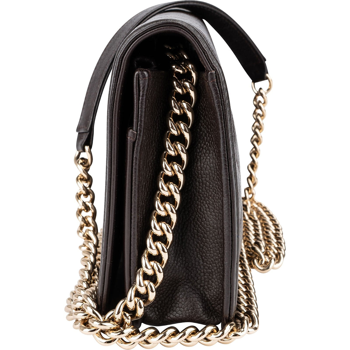 Chanel Quilted Caviar Leather Boy Wallet On Chain Crossbody Bag