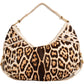 Yves Sant Laurent Pony Hair Leopard Print Hobo Shoulder Bag