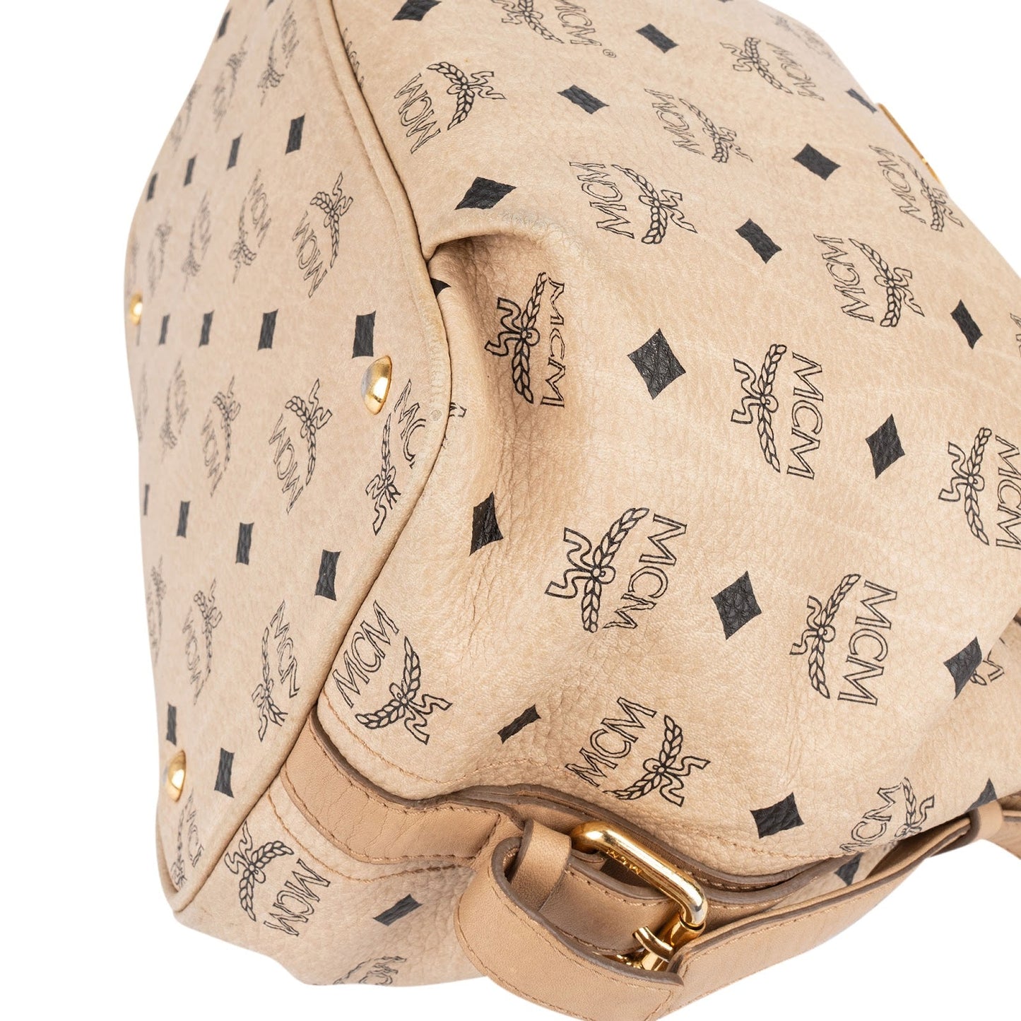 MCM Monogram Visetos Drawstring Bucket Crossbody Bag