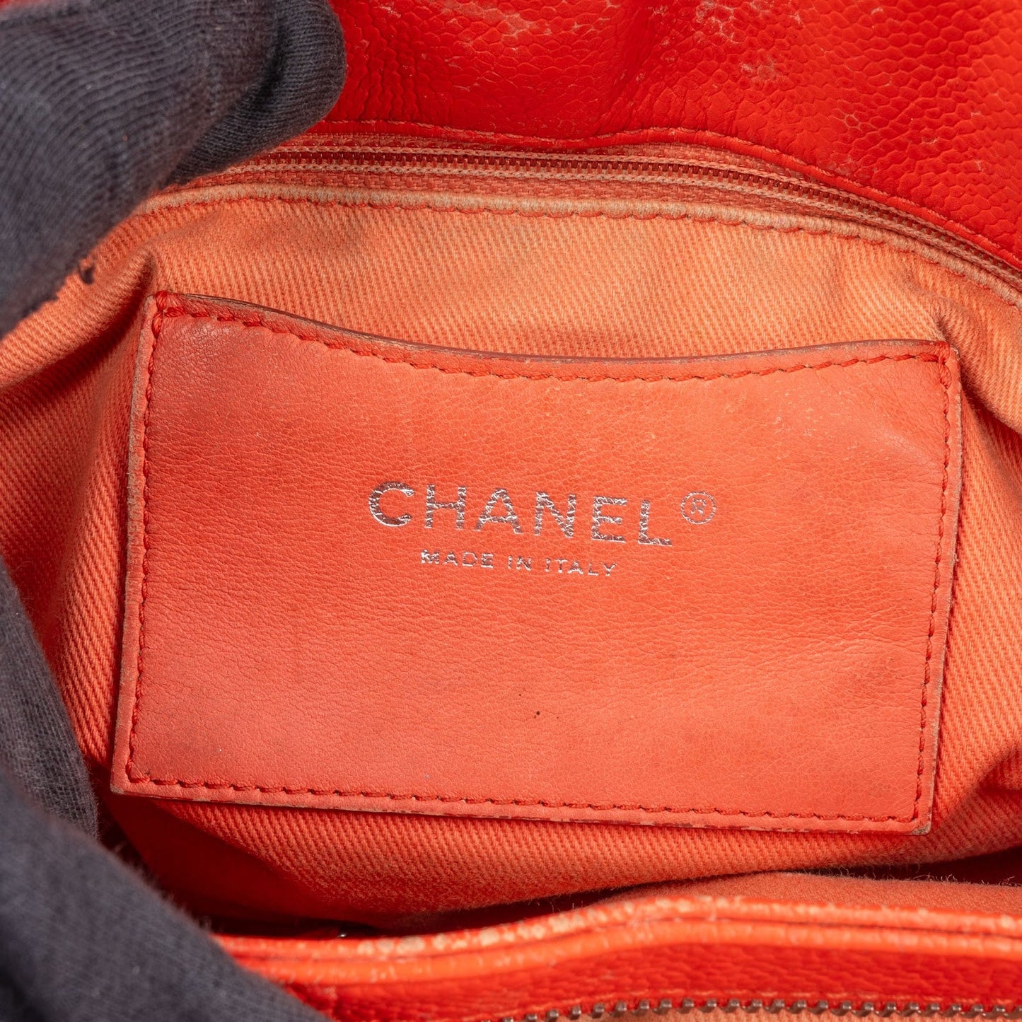 Chanel Quilted Caviar Leather CC Shoulder Bag