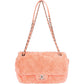 Chanel Pink Terry Cloth Coco Single Flap Shoulder Bag
