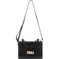 Miu Miu Black Madras Leather Top Handle Crossbody Handbag