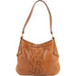 Yves Saint Laurent Leather Stitched Emblem Hobo Shoulder Bag