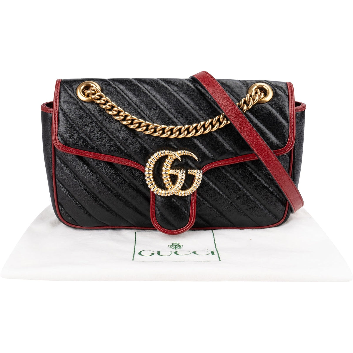 Gucci Monogram Matelassé Leather GG Marmont Crossbody Bag