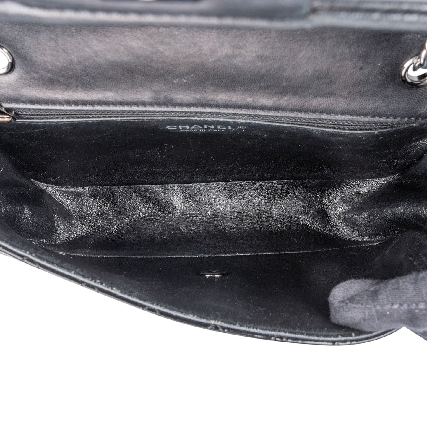 Chanel Quilted Patent Leather Single Flap Crossbody Bag