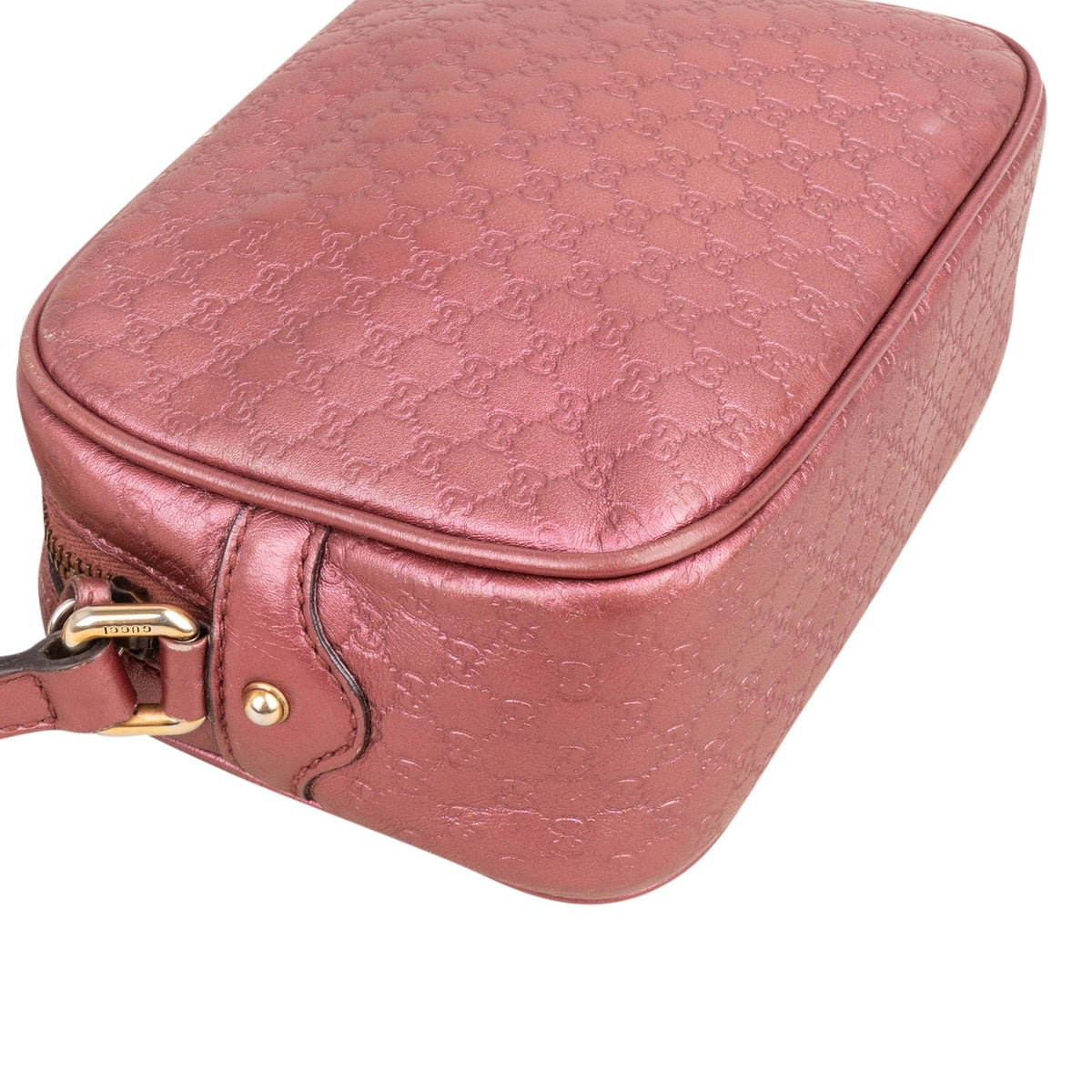 Gucci Microguccissima Metallic Leather Bamboo Tassel Camera Crossbody Bag