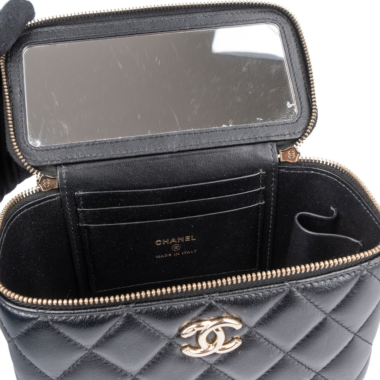 Chanel Quilted Lambskin Vanity Case Crossbody Bag