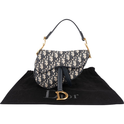 Christian Dior Oblique Trotter Monogram Canvas Mini Saddle Shoulder Bag