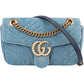 Gucci Denim Matelassé Denim Pearl GG Marmont Crossbody Bag