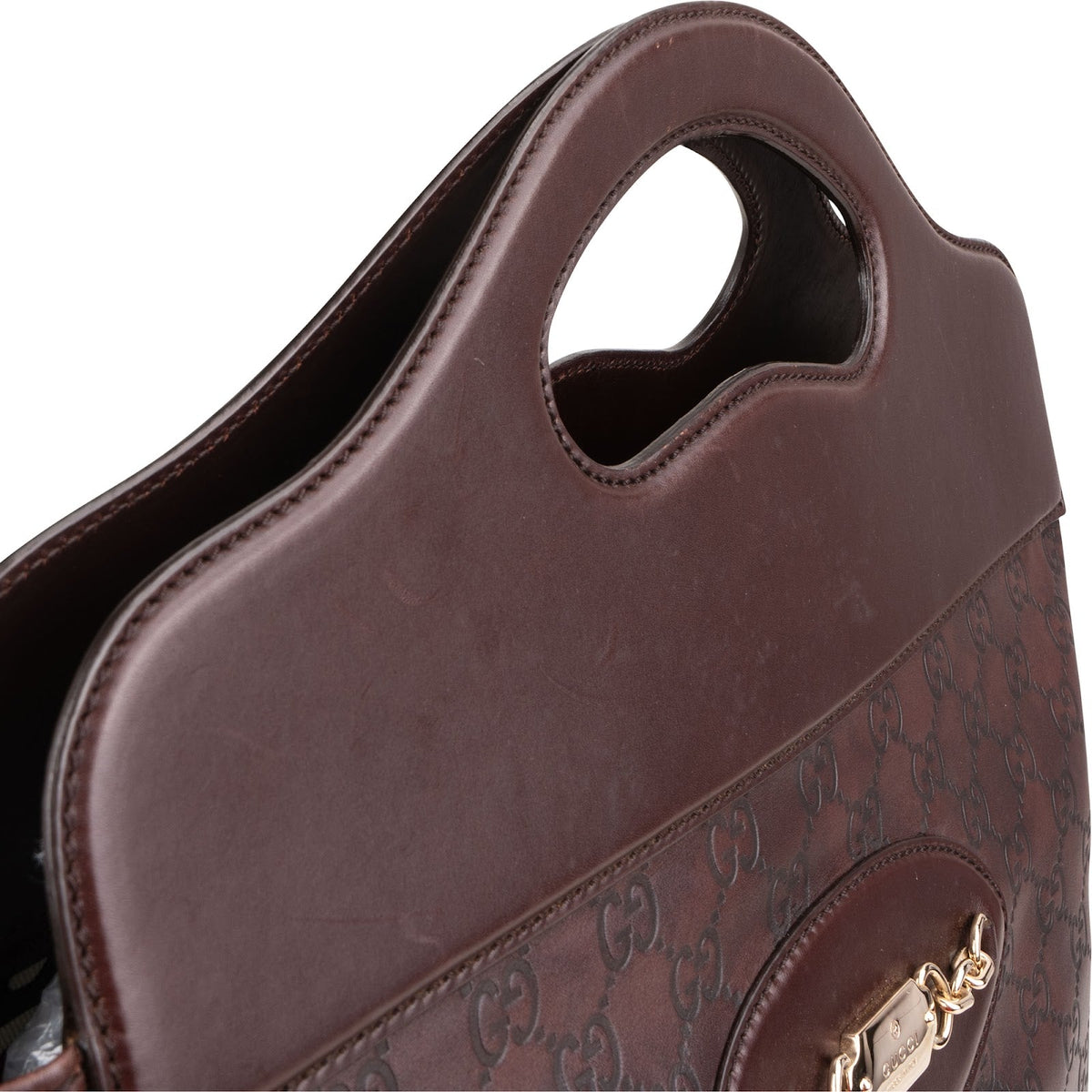 Gucci Guccissima Leather Punch Top Handle Horsebit Large Tote Handbag