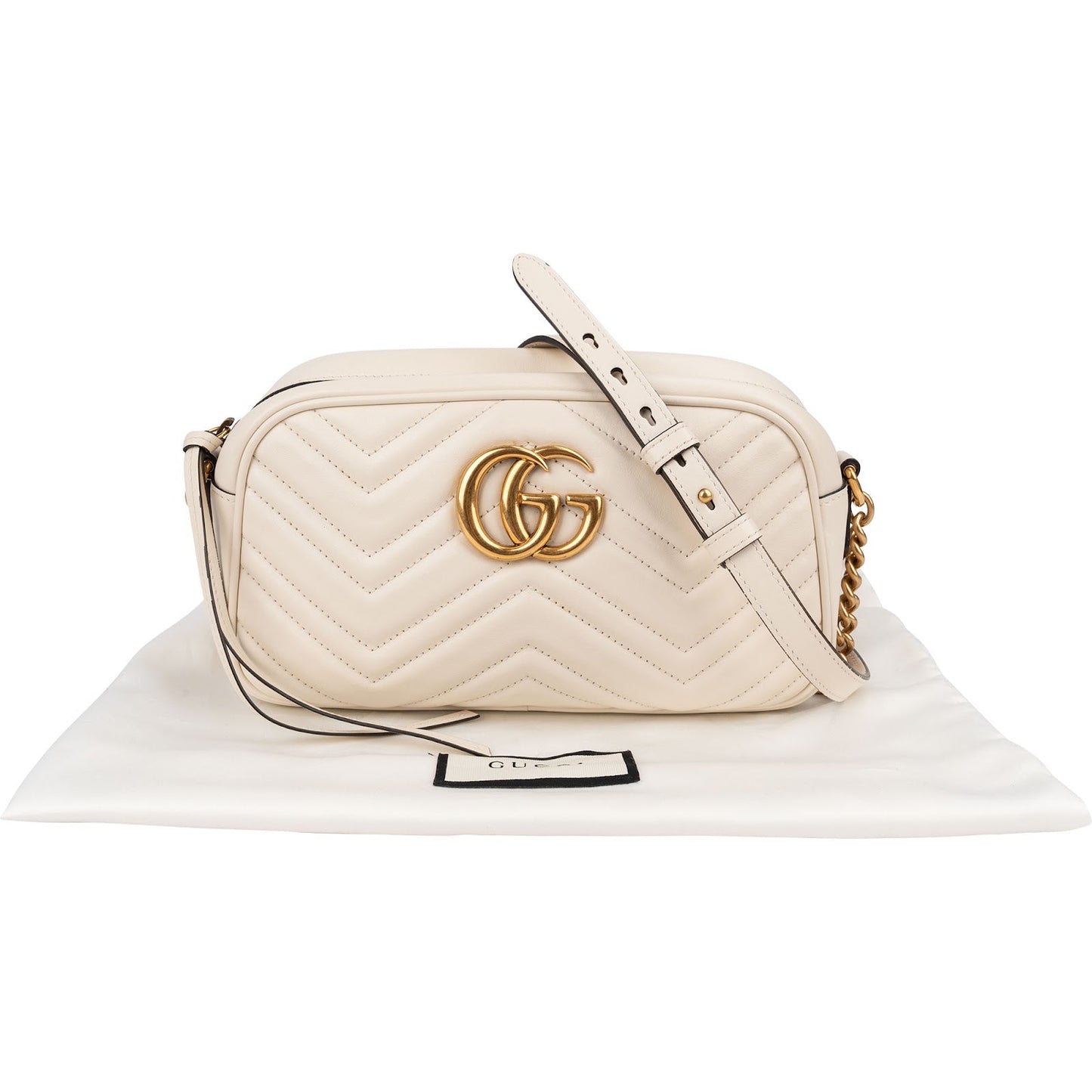 Gucci Chevron Matelassé Leather GG Marmont Medium Camera Crossbody Bag