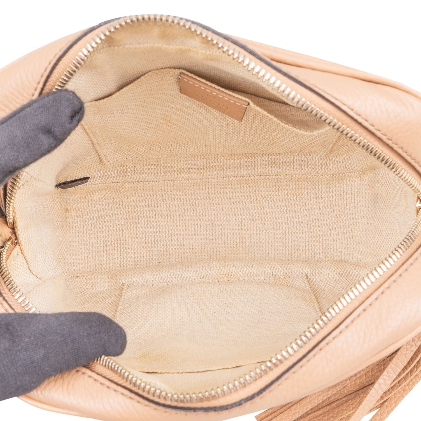 Gucci Grained Leather GG Soho Camera Crossbody Bag