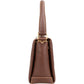 Gucci Brown Leather Bamboo Lock Top Handle Handbag