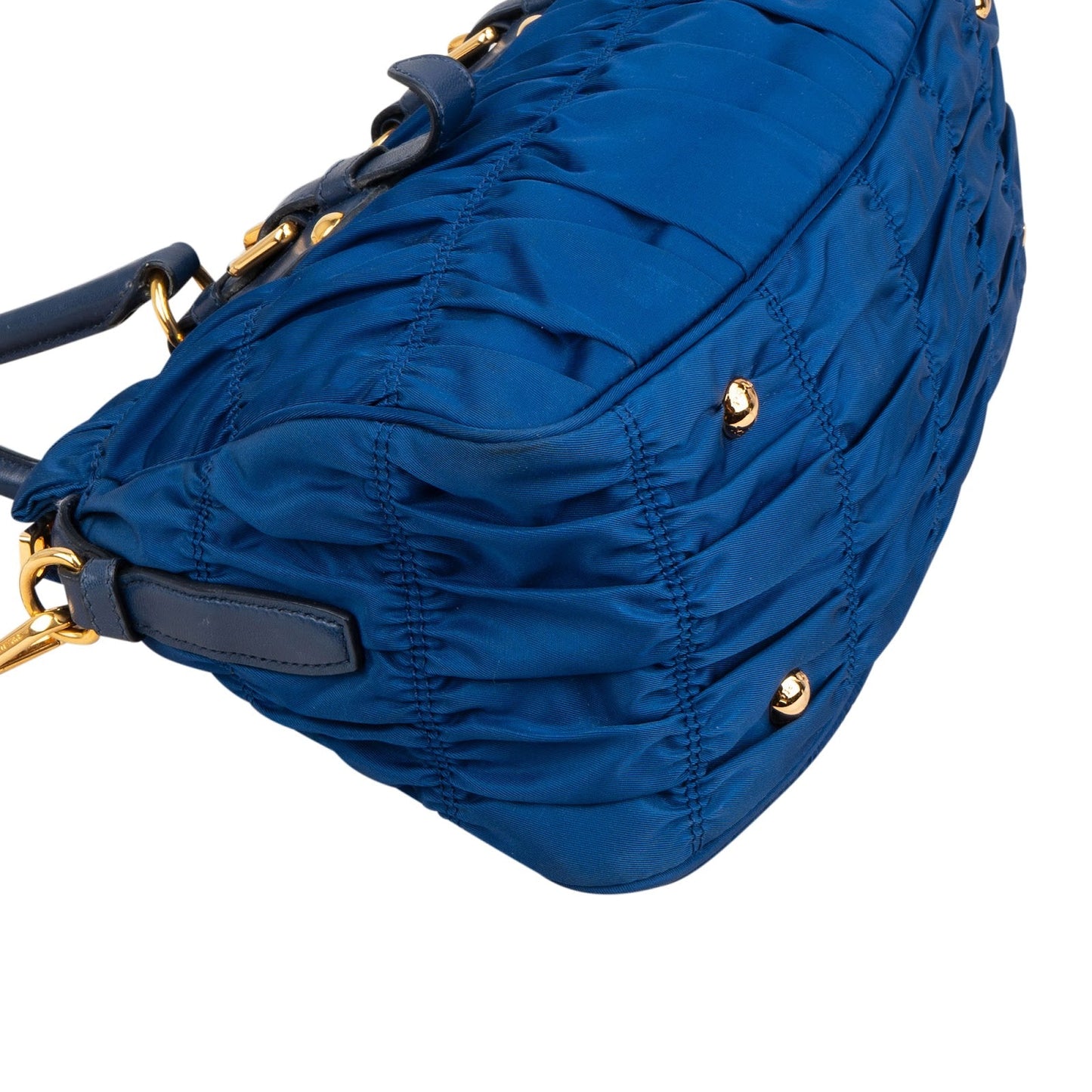 Prada Blue Tessuto Gaufre Satchel Handbag