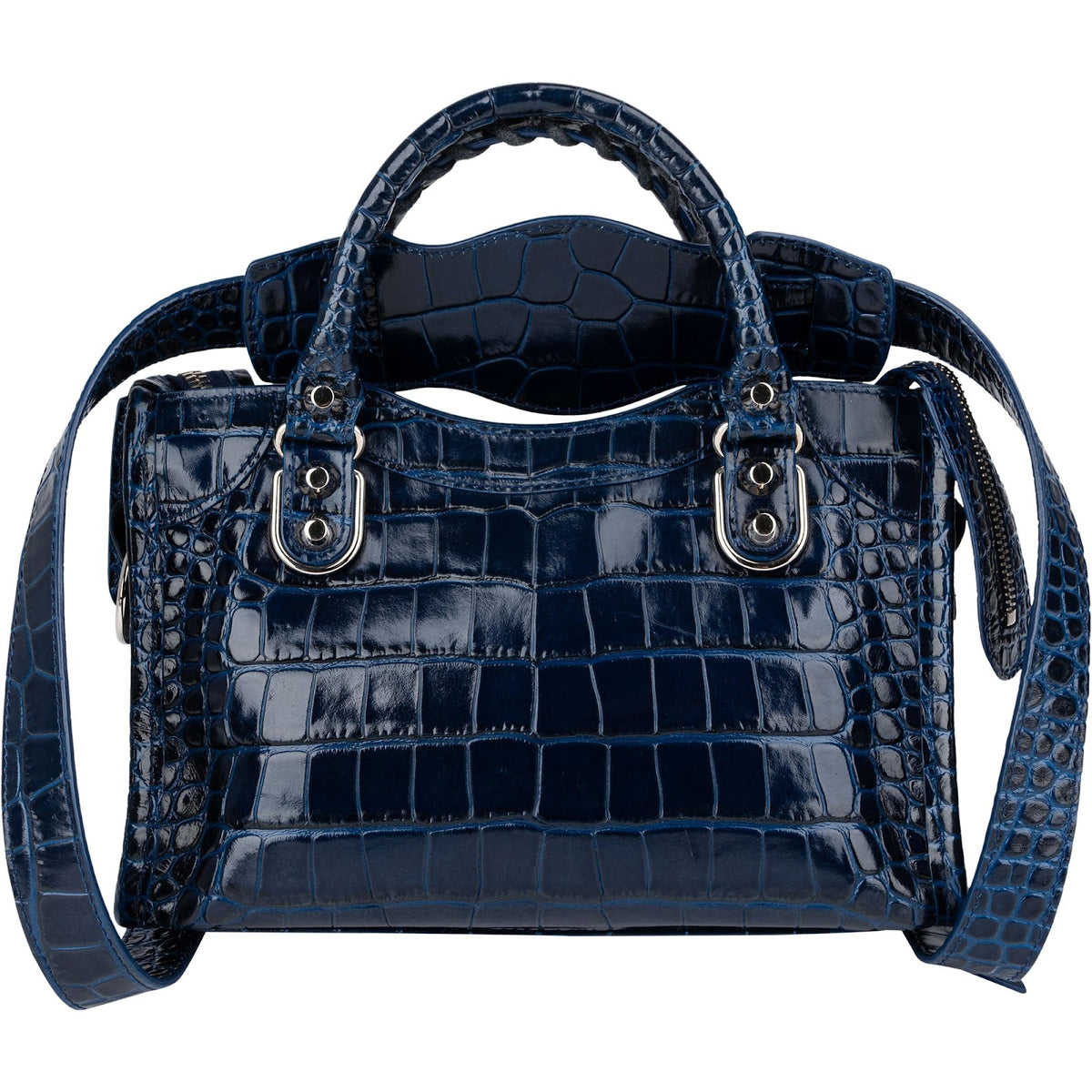Balenciaga Croc-Embossed Leather Neo Cagole City Handbag