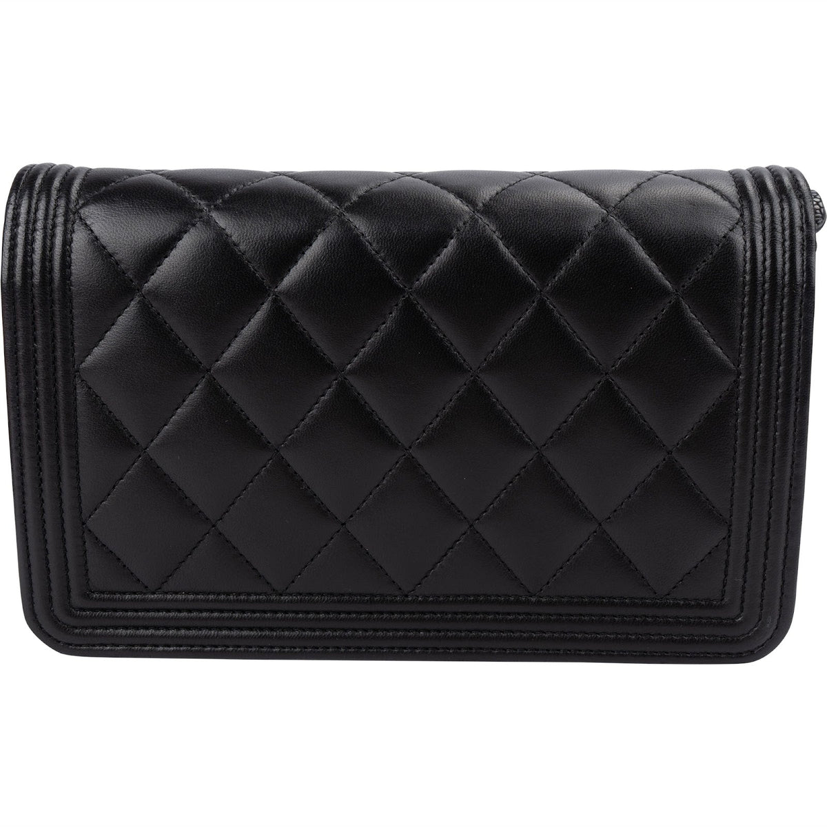 Chanel Quilted Lambskin Small Boy Wallet On Chain Crossbody Bag