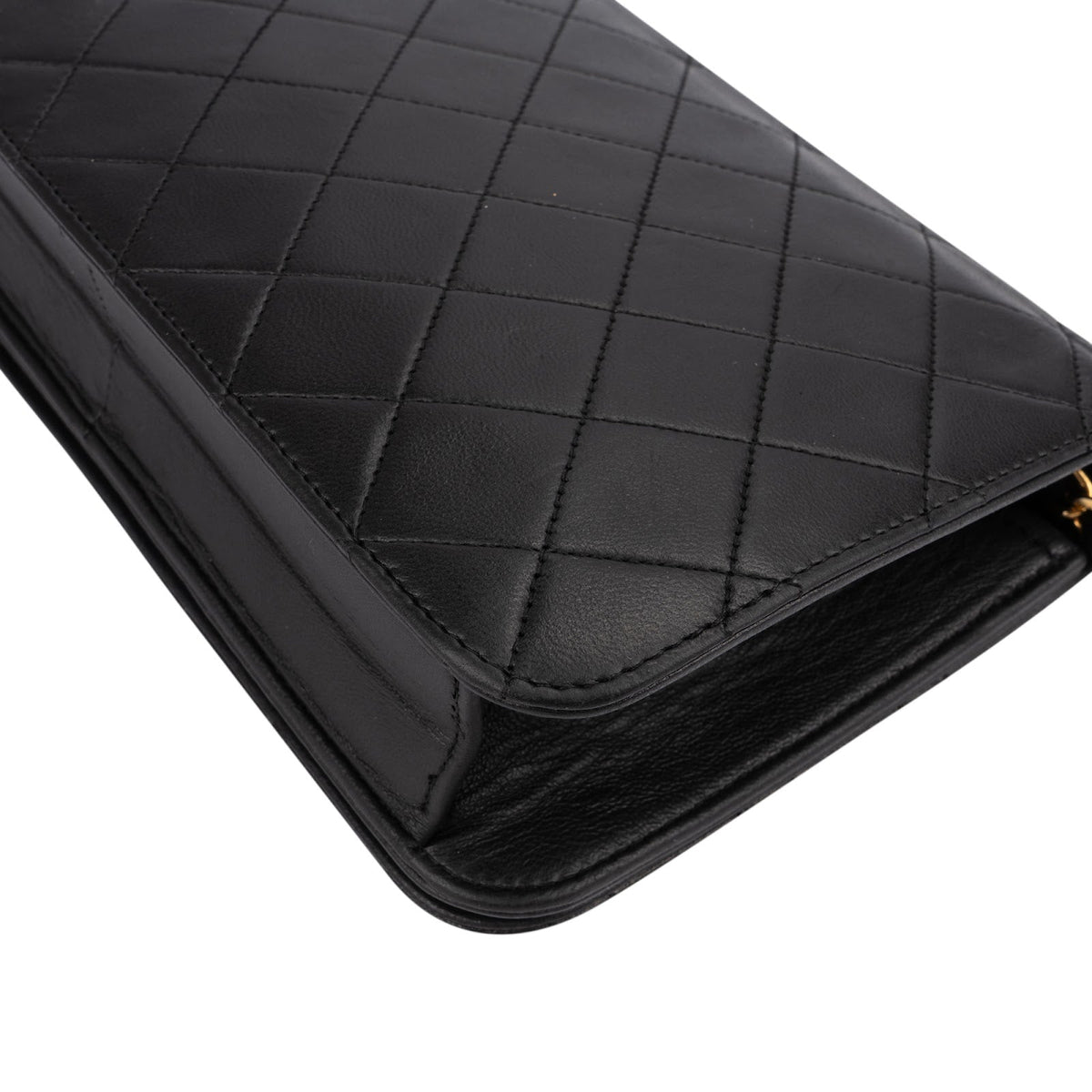 Chanel Quilted Lambskin 24K Gold Single Flap Crossbody Bag