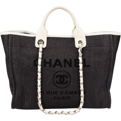 Chanel Denim Deauville Tote Shoulder Bag