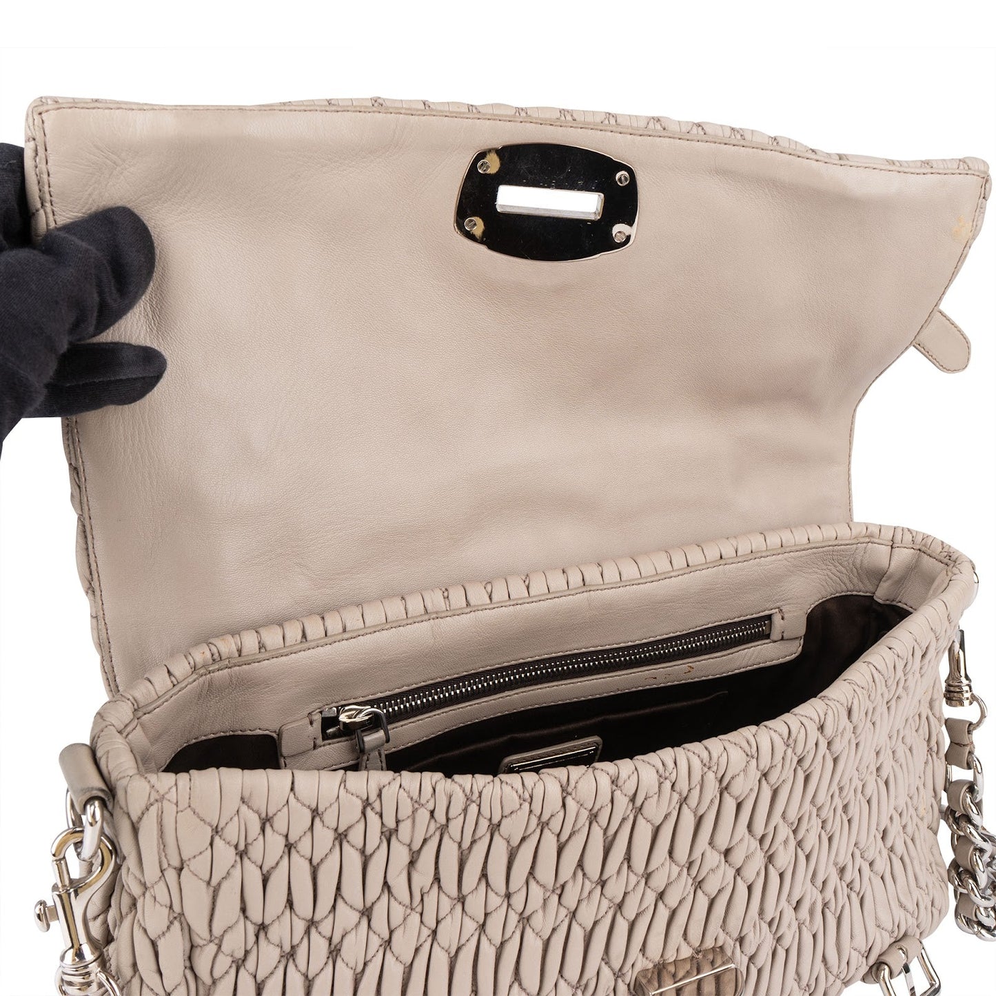 Miu Miu Quilted Leather Coffer Handbag