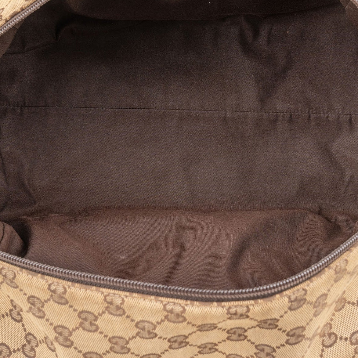 Gucci Monogram GG Canvas Web Boston Handbag