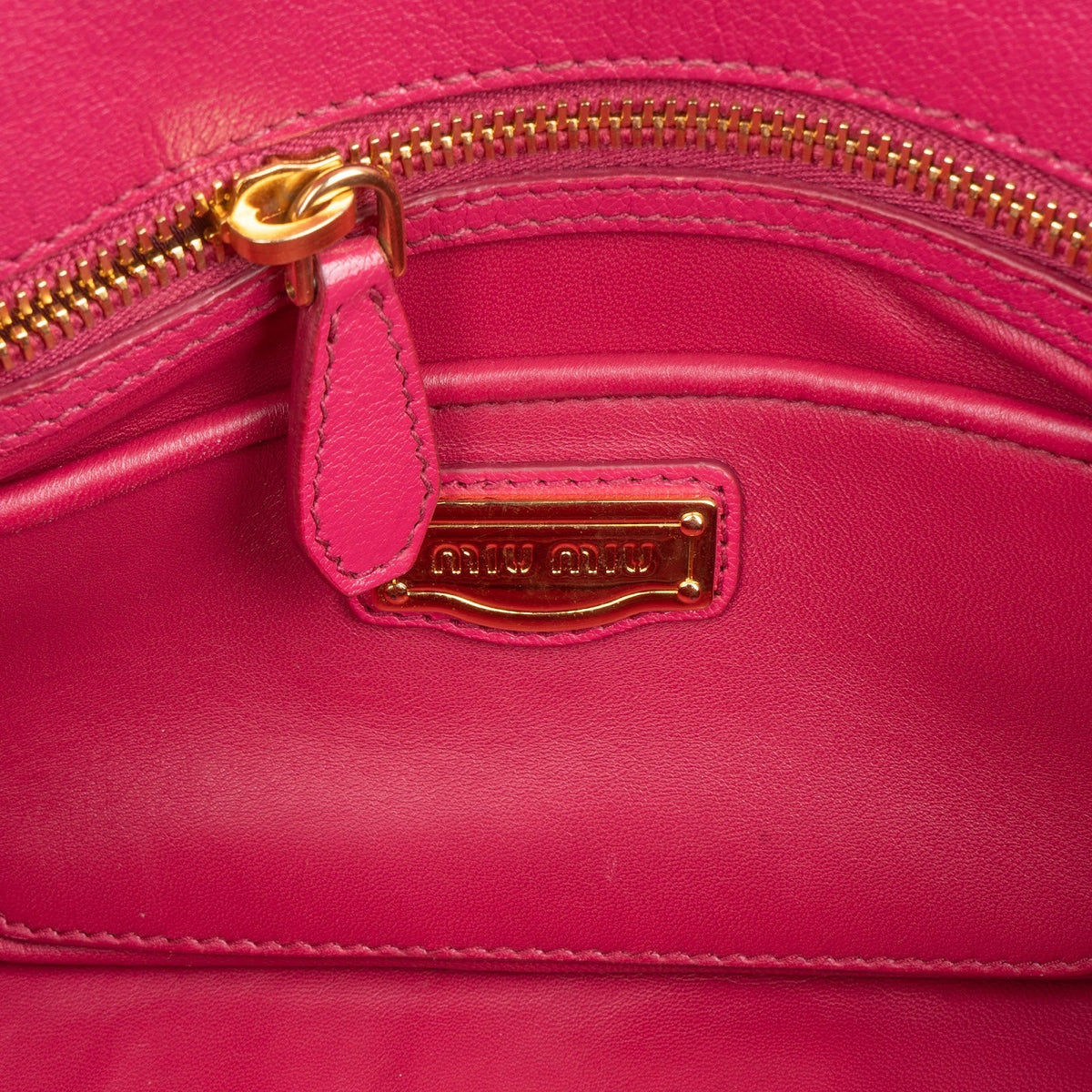 Miu Miu Bauletto Dome aus rosa Madras-Leder – Ansicht 11
