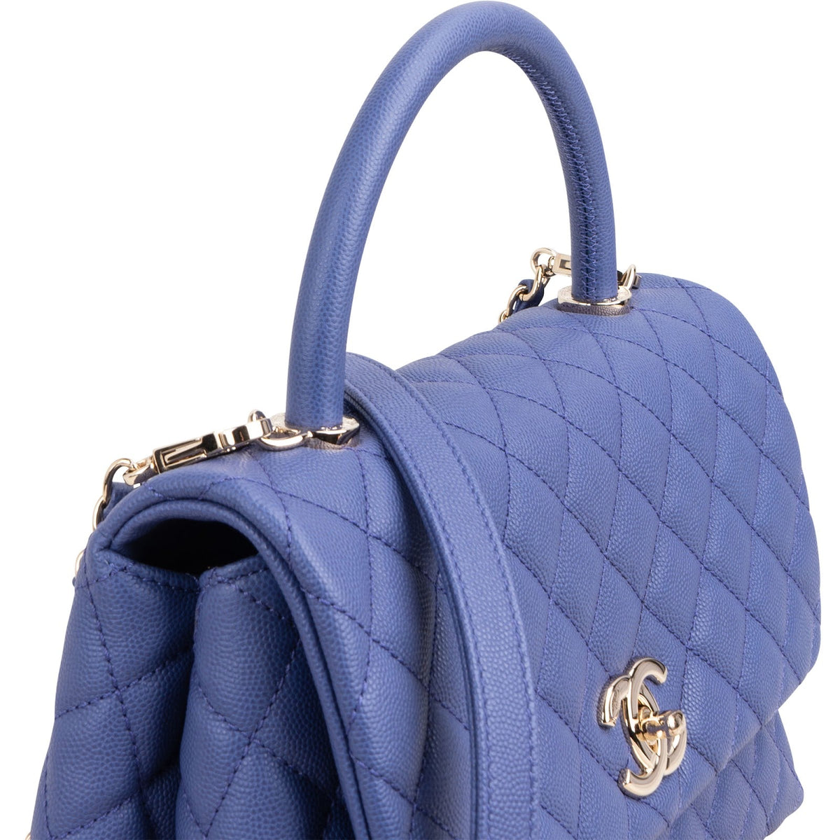 Chanel Quilted Caviar Leather Coco Handle Single Flap Handbag