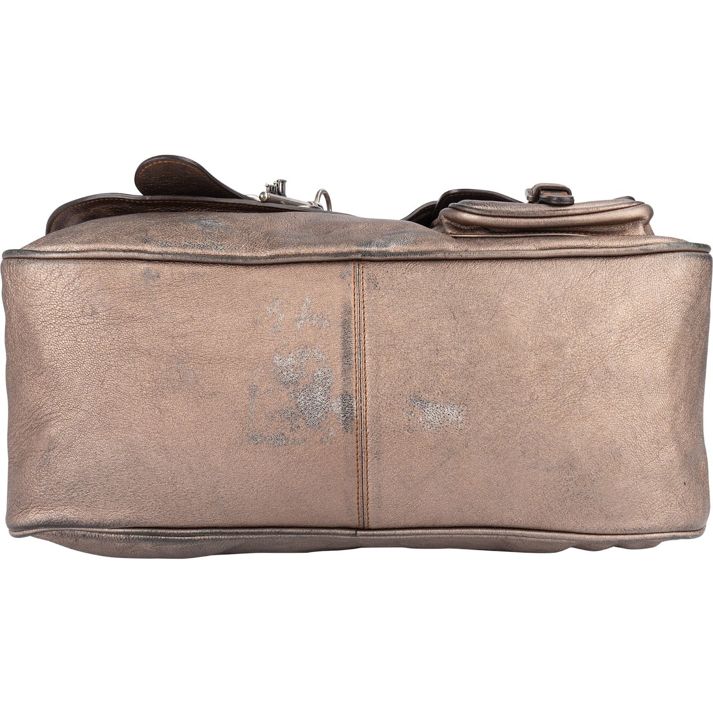 Christian Dior Metallic Leather Gaucho Saddle Handbag