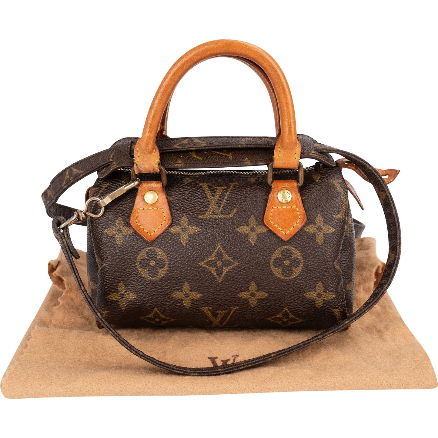 Louis Vuitton Monogram Canvas Mini Speedy Crossbody Handbag