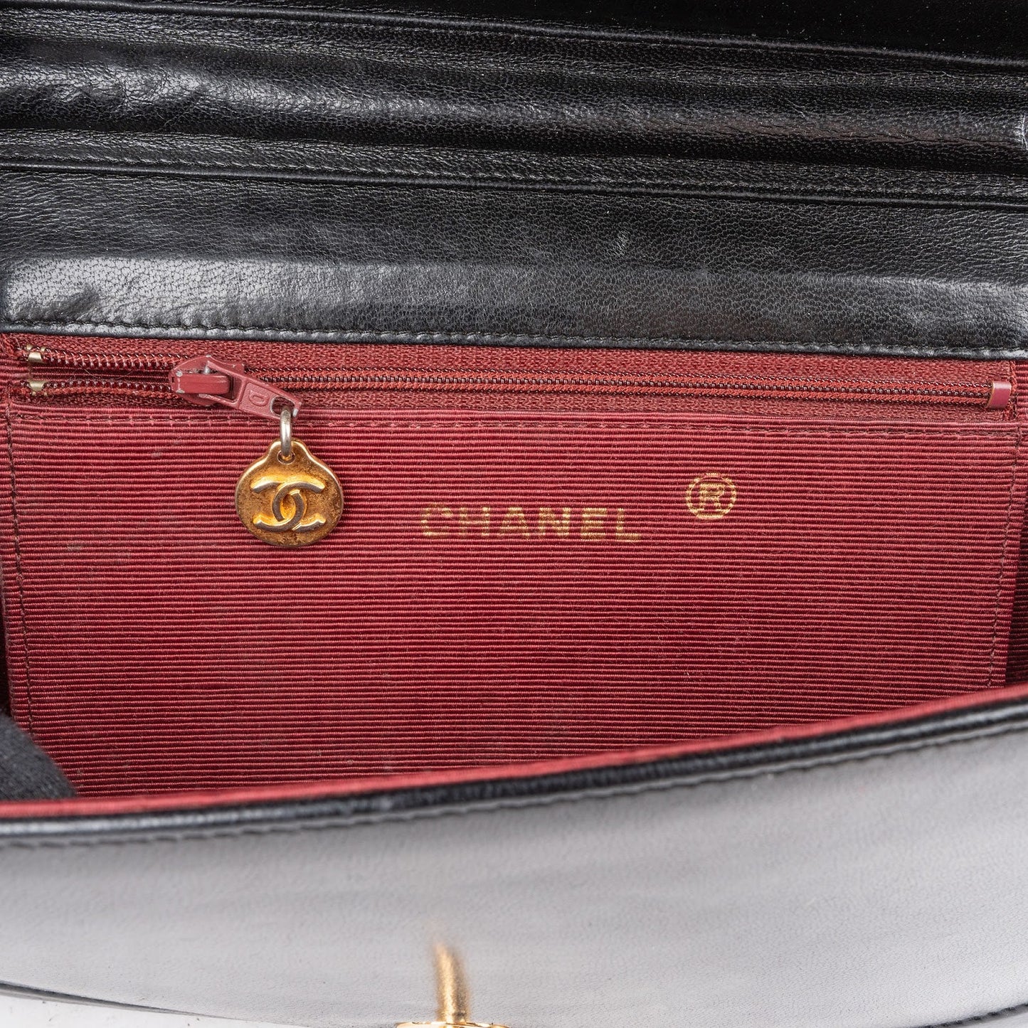 Chanel Quilted Lambskin Half Moon 24K Gold Single Flap Shoulder Bag