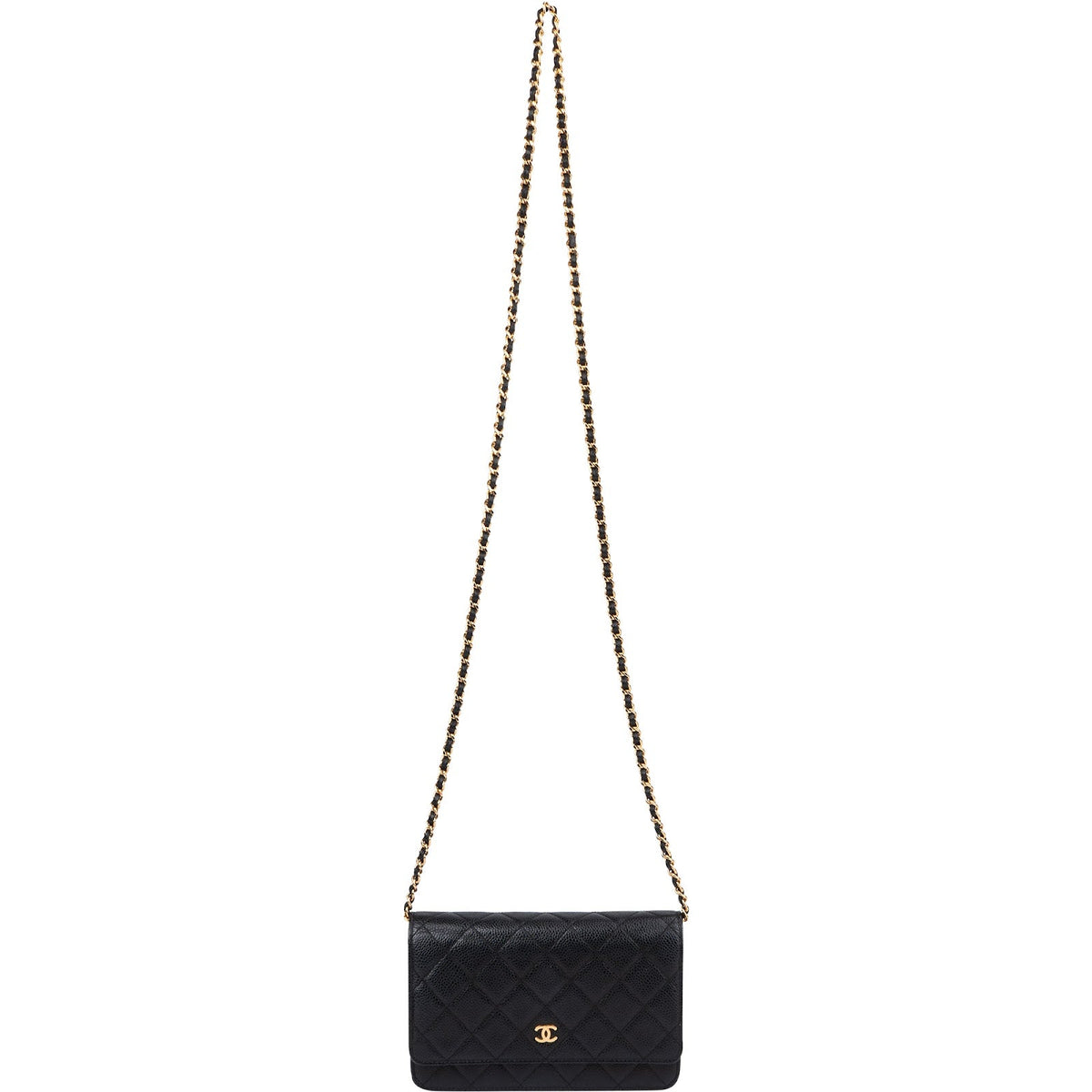 Chanel Quilted Caviar Leather CC Wallet On Chain Crossbody Bag