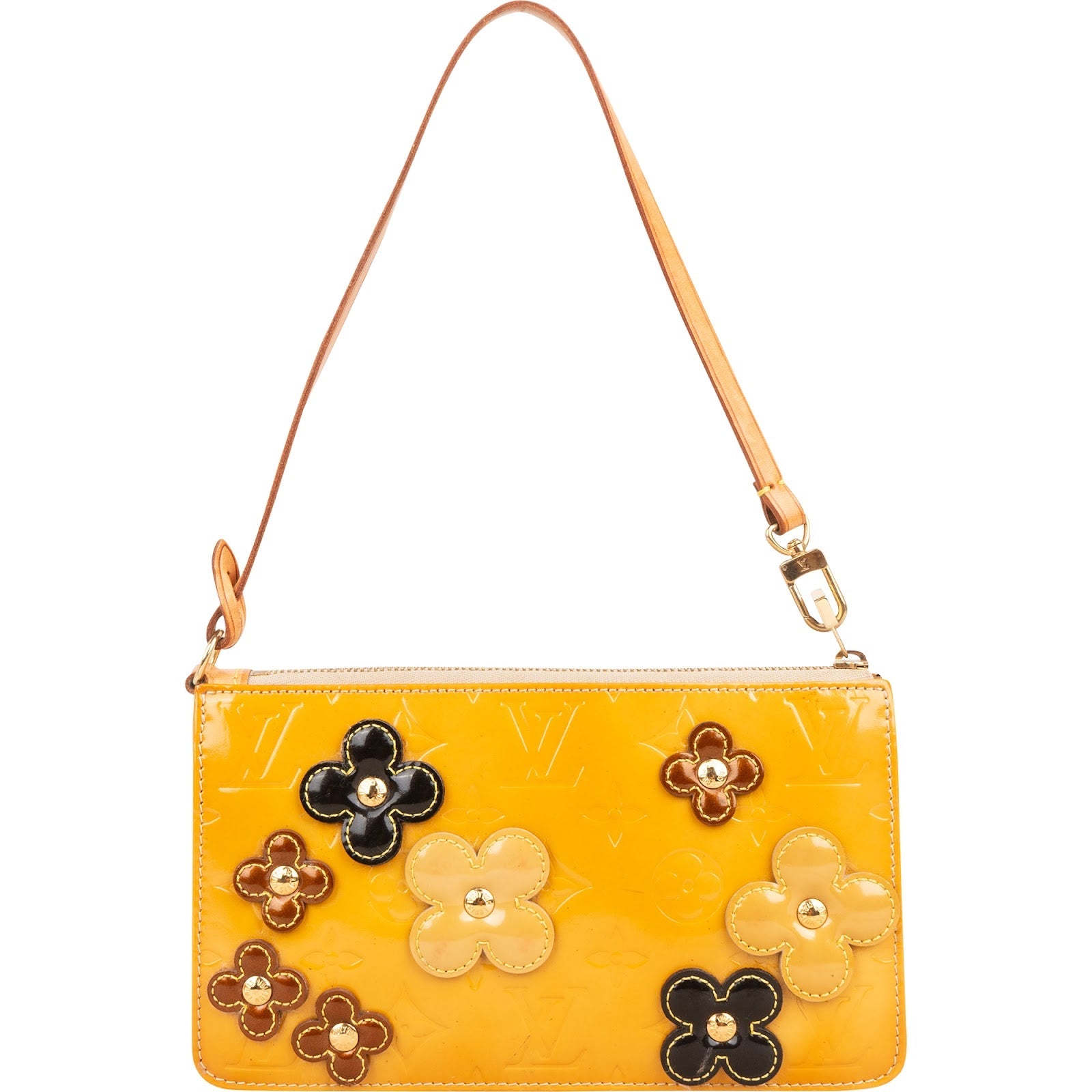 Louis Vuitton Monogram Vernis Leather Lexington Fleurs Pochette Accessoires Handbag