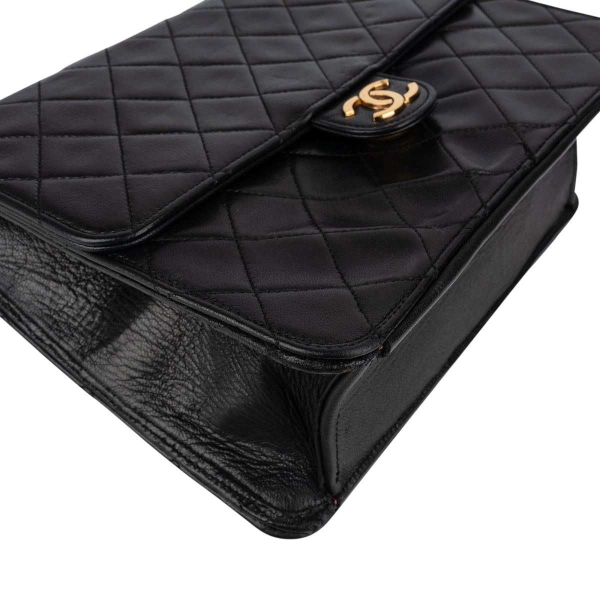 Chanel Quilted Lambskin 24K Gold Single Flap Shoulder Bag